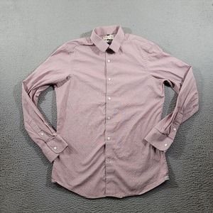 Crosby Howard Shirt Men Red Button Up Checked Stretch Fabric‎ Preppy Classiccore